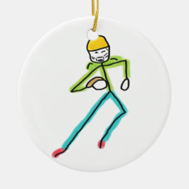 Ornamento De Cerâmica American Football Stickman