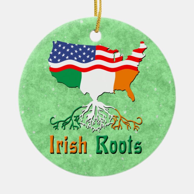 Ornamento De Cerâmica American Irish Roots (Frente)