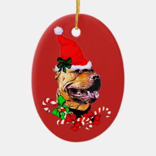 Ornamento De Cerâmica American Pit Bull Terrier Natal