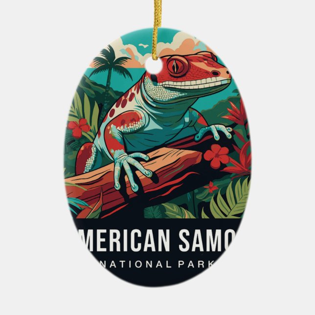 ORNAMENTO DE CERÂMICA AMERICAN SAMOA NATIONAL PARK ORNAMENT (Frente)