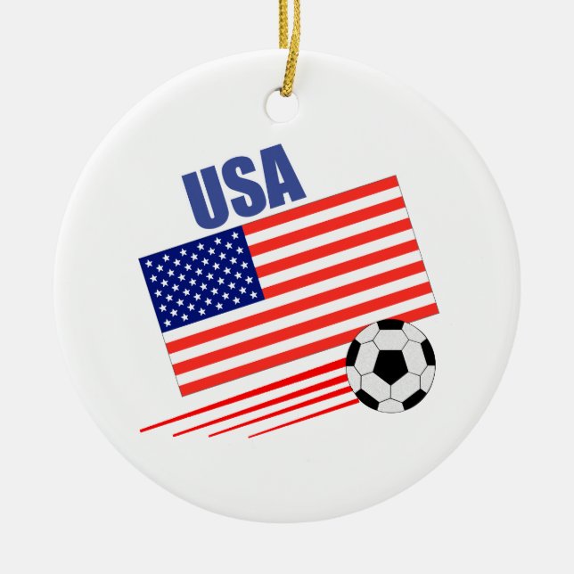 Ornamento De Cerâmica American Soccer Team (Frente)