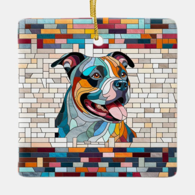 Ornamento De Cerâmica American Staffordshire Terrier - Amstaff (Frente)