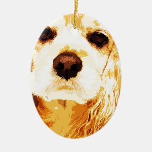 Ornamento De Cerâmica americano amarelo moderno cocker spaniel