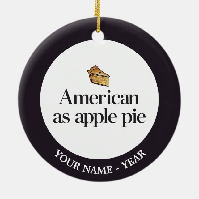 Ornamento De Cerâmica Americano como a torta de Apple (Traseira)