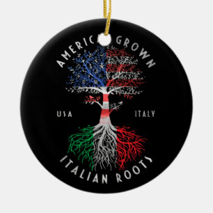 Ornamento De Cerâmica Americano Cultivo Italiano Raízes Itália Bandeira