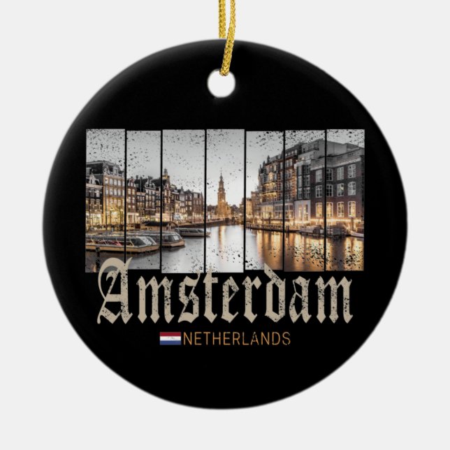 Ornamento De Cerâmica Amesterdã Holanda - Vintage souvenir (Frente)