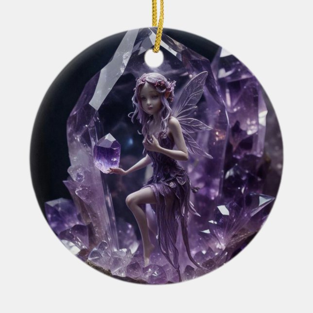 Ornamento De Cerâmica Ametyst Fairy Crystal (Frente)