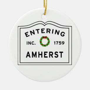 Ornamento De Cerâmica Amherst, MÃE Holiday Wreath Metal Ornament