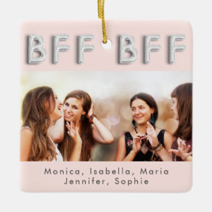 Ornamento De Cerâmica Amigas para sempre foto rosa BFF