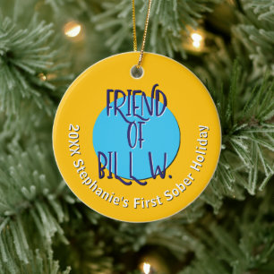Ornamento De Cerâmica Amigo de Bill W. Recuperação   Natal Personalizado