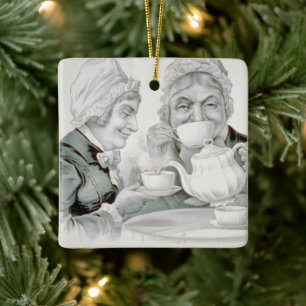 Ornamento De Cerâmica Amigos da Festa do Chá Vintage, Um Copo Que Alegra