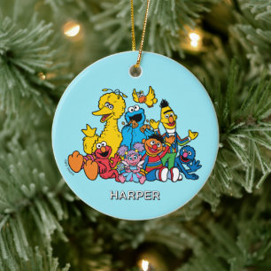 Ornamento De Cerâmica Amigos do Vila Sésamo Nome e Foto Personalizados