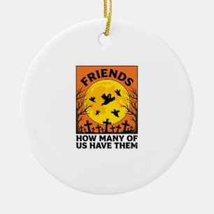 Ornamento De Cerâmica Amigos Fantasmas do Halloween Engraçados Horror Vi