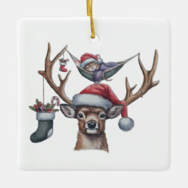 Ornamento De Cerâmica Amigos Festivos