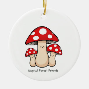 Ornamento De Cerâmica Amigos Mágicos da Floresta – Ilustração Fofa