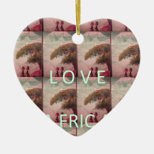 Ornamento De Cerâmica Amo África - Padrão paisagístico cultural (Frente)