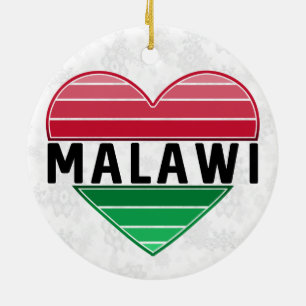 Ornamento De Cerâmica Amo Malawi, Coração Malawi