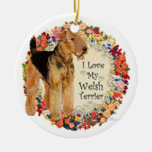 Ornamento De Cerâmica Amo Meu Welsh Terrier