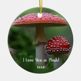 Ornamento De Cerâmica Amo-Te Mushroom Ornation Round