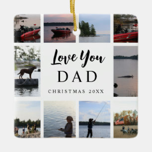 Ornamento De Cerâmica Amo Você Papai   10 Fotos Personalizáveis Natal 