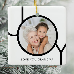 Ornamento De Cerâmica Amo Você Vovó Foto Natal