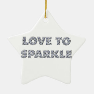 Ornamento De Cerâmica Amor A Sparkle