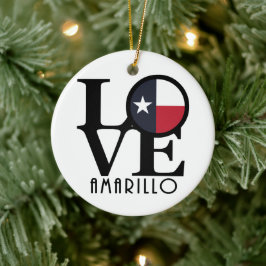 Ornamento De Cerâmica AMOR Amarillo Texas