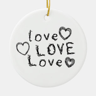 Ornamento De Cerâmica Amor, Amor, Amor