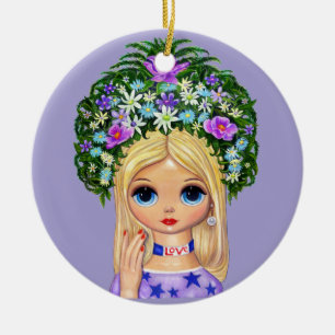 Ornamento De Cerâmica Amor Cabeça Vase Flor Criança Olho Bonito