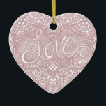 Ornamento De Cerâmica Amor Coração<br><div class="desc">cadáver rosa parece coração</div>