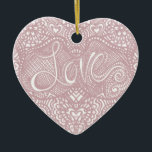 Ornamento De Cerâmica Amor Coração<br><div class="desc">cadáver rosa parece coração</div>