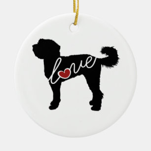Ornamento De Cerâmica Amor de Labradoodle