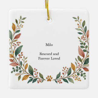Ornamento De Cerâmica Amor de Resgate Cerâmica Botânica Quadrada