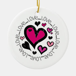Ornamento De Cerâmica Amor do amor do amor dos corações