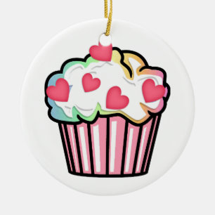 Ornamento De Cerâmica Amor do cupcake
