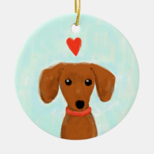 Ornamento De Cerâmica Amor do Dachshund