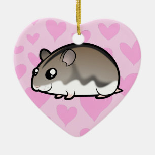 Ornamento De Cerâmica Amor do hamster do anão