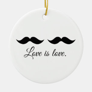 ORNAMENTO DE CERÂMICA AMOR DO MOUSTACHE - .PNG