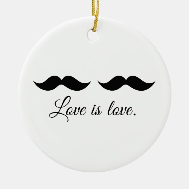 ORNAMENTO DE CERÂMICA AMOR DO MOUSTACHE - .PNG (Frente)