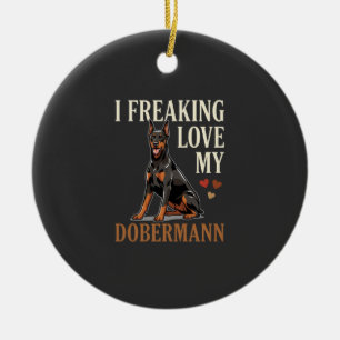 Ornamento De Cerâmica Amor Dobermann Amante de Cachorro