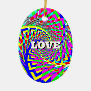 ORNAMENTO DE CERÂMICA AMOR ESPIRAL DE PAZ