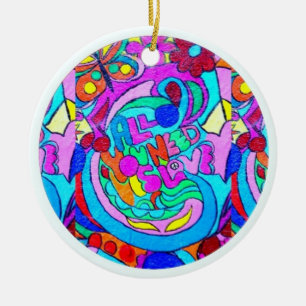 Ornamento De Cerâmica amor hippie