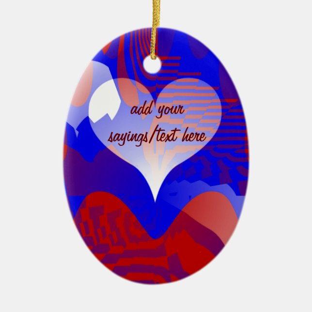 Ornamento De Cerâmica Amor & Hope_Ornament (Frente)