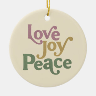 Ornamento De Cerâmica Amor Joy Peace