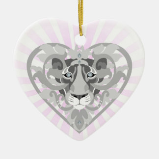 Ornamento De Cerâmica Amor Lioness Locket(starburst)ornamento em forma d