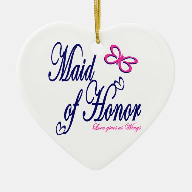 Ornamento De Cerâmica Amor nos dá asas (Frente)