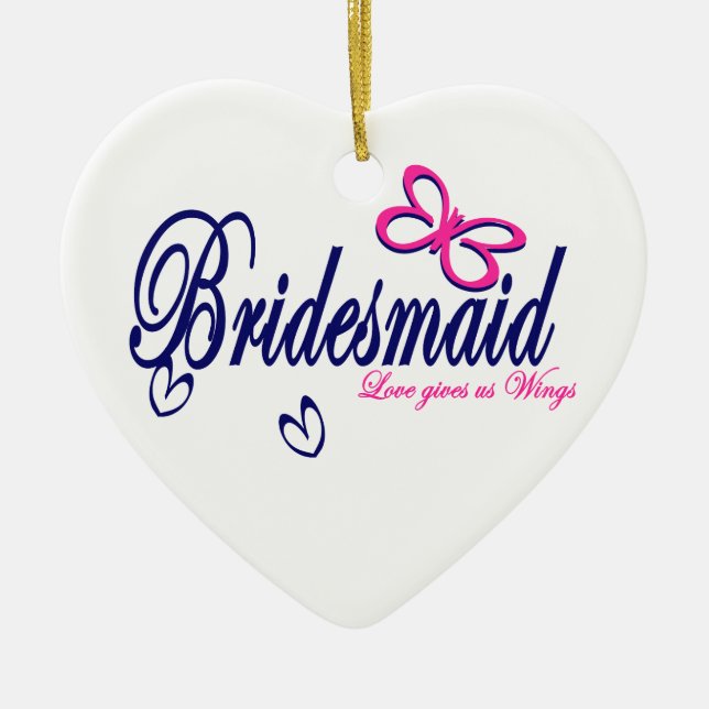 Ornamento De Cerâmica Amor nos dá asas (Frente)