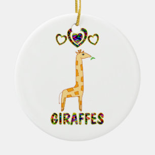 Ornamento De Cerâmica Amor para girafas