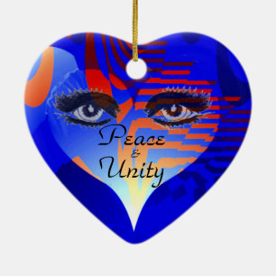 Ornamento De Cerâmica Amor, Paz e Unidade _