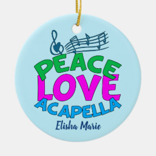 Ornamento De Cerâmica Amor pela Paz Acapella - Natal Personalizado